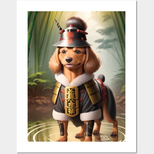 A cute samurai dachshund Posters and Art